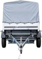 UNITRAILER Trailer Car 230 x 125 cm Garden Trailer 230 Tilting Unitrailer 750 kg with Jockey Wheel, Tarpaulin and High Arrow
