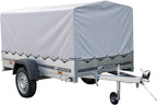 UNITRAILER Trailer Car 230 x 125 cm Garden Trailer 230 Tilting Unitrailer 750 kg with Jockey Wheel, Tarpaulin and High Arrow