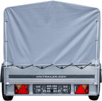 UNITRAILER Trailer Car 230 x 125 cm Garden Trailer 230 Tilting Unitrailer 750 kg with Jockey Wheel, Tarpaulin and High Arrow