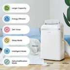 Comfee Mobiles Klimagerät Eco Friendly Pro, 10000 BTU 2,9kW, Kühlen&Ventilieren&Entfeuchten, Raumgröße bis 98m³(36㎡), Mobile Klimaanlage mit Abluftschlauch