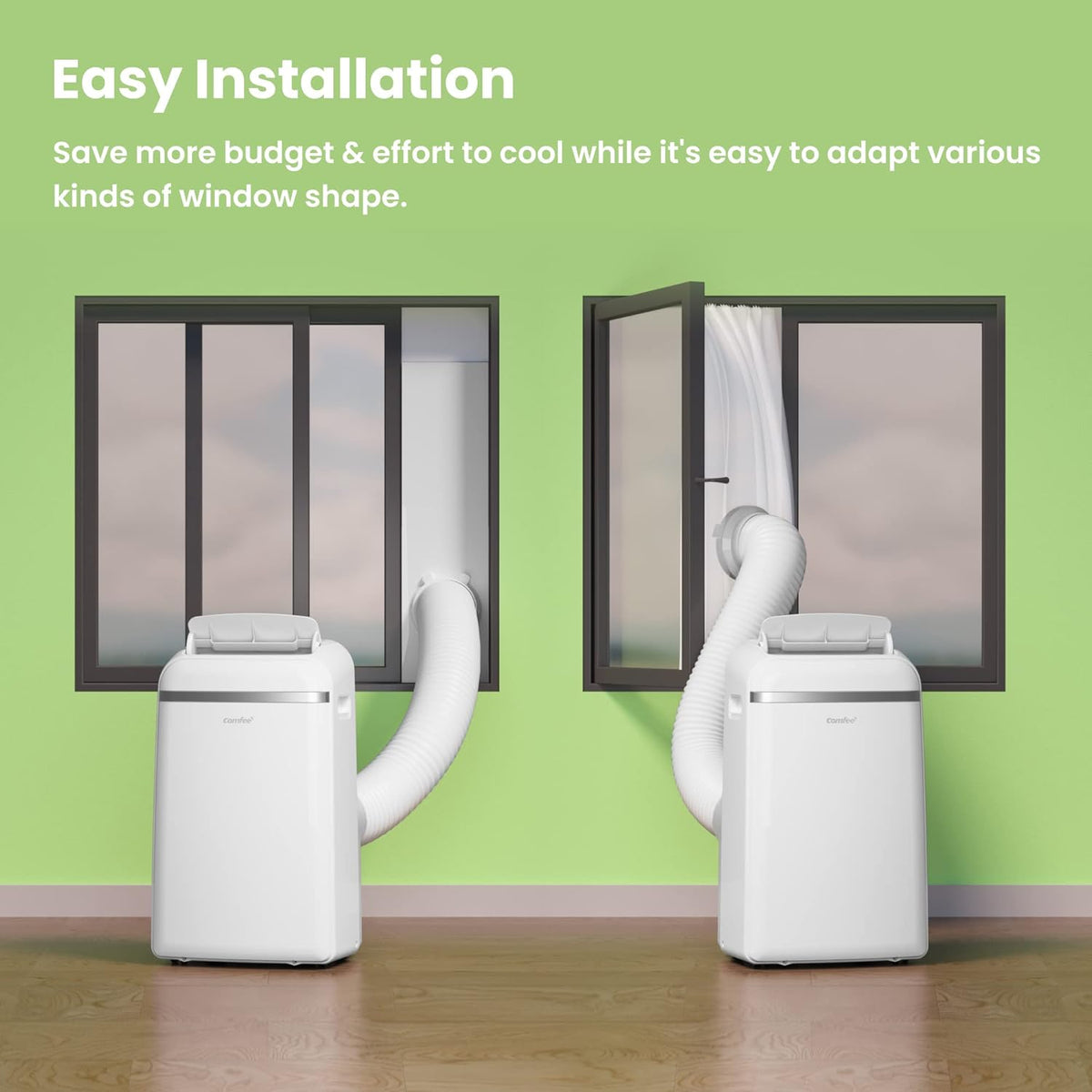 Comfee Mobiles Klimagerät Eco Friendly Pro, 10000 BTU 2,9kW, Kühlen&Ventilieren&Entfeuchten, Raumgröße bis 98m³(36㎡), Mobile Klimaanlage mit Abluftschlauch