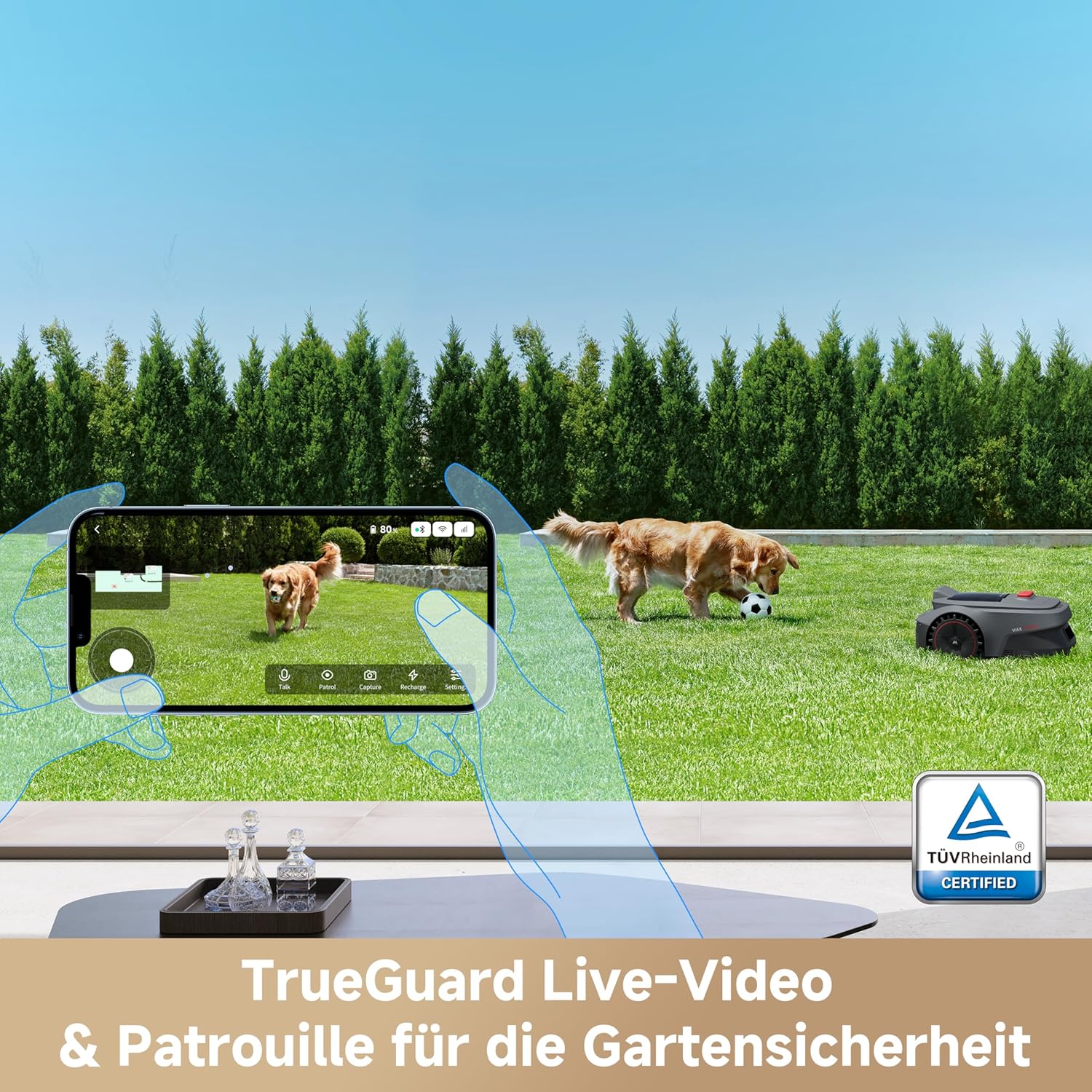 MOVA ViAX 250 Robotic Lawnmower Without Boundary Cable, Reception 250 m², AI-Assisted Car Mapping, U-shaped Tracks, Obstacle Avoidance Dual Vision, Better Edge Cut, for Complex Terrain, App Control